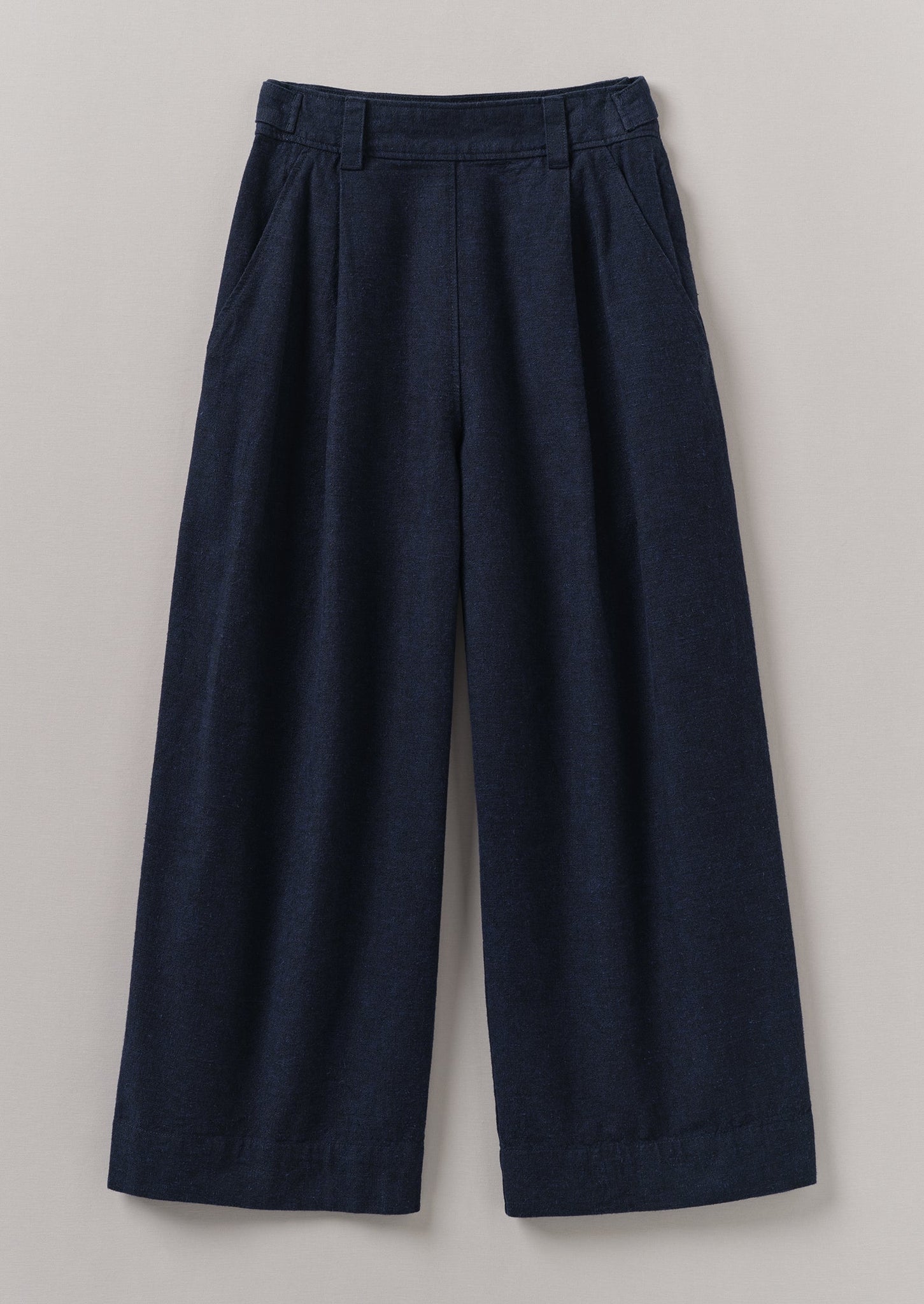 Hemp Cotton Canvas Pants | Dark Chambray Blue