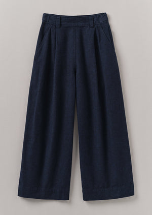 Hemp Cotton Canvas Pants | Dark Chambray Blue