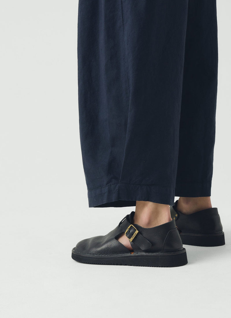 Carys Cotton Linen Canvas Wide Leg Pants | Anthracite