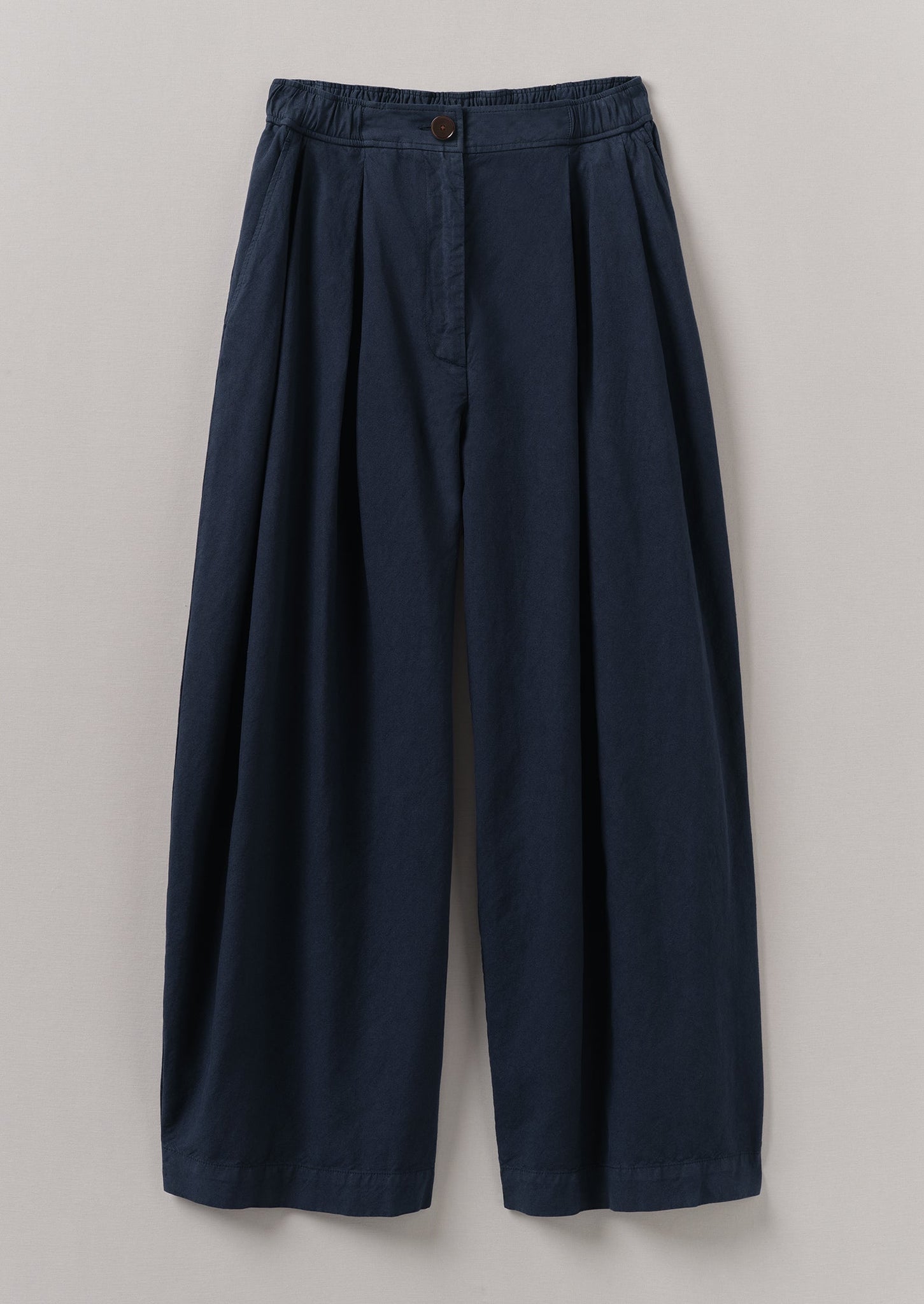 Cotton Linen Canvas Wide Leg Pants | Anthracite