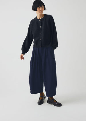 Cotton Twill Wide Leg Pants | Indigo