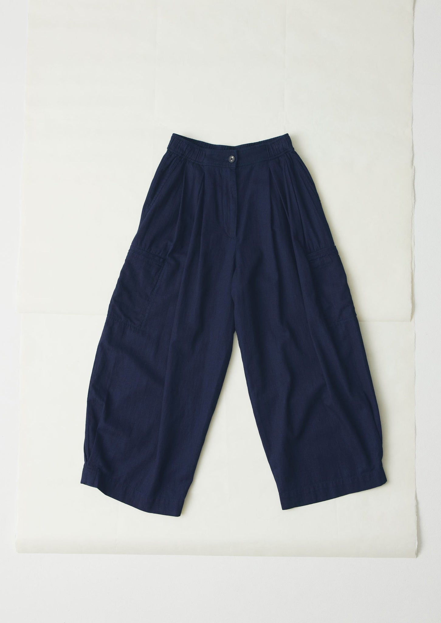 Cotton Twill Wide Leg Pants | Indigo