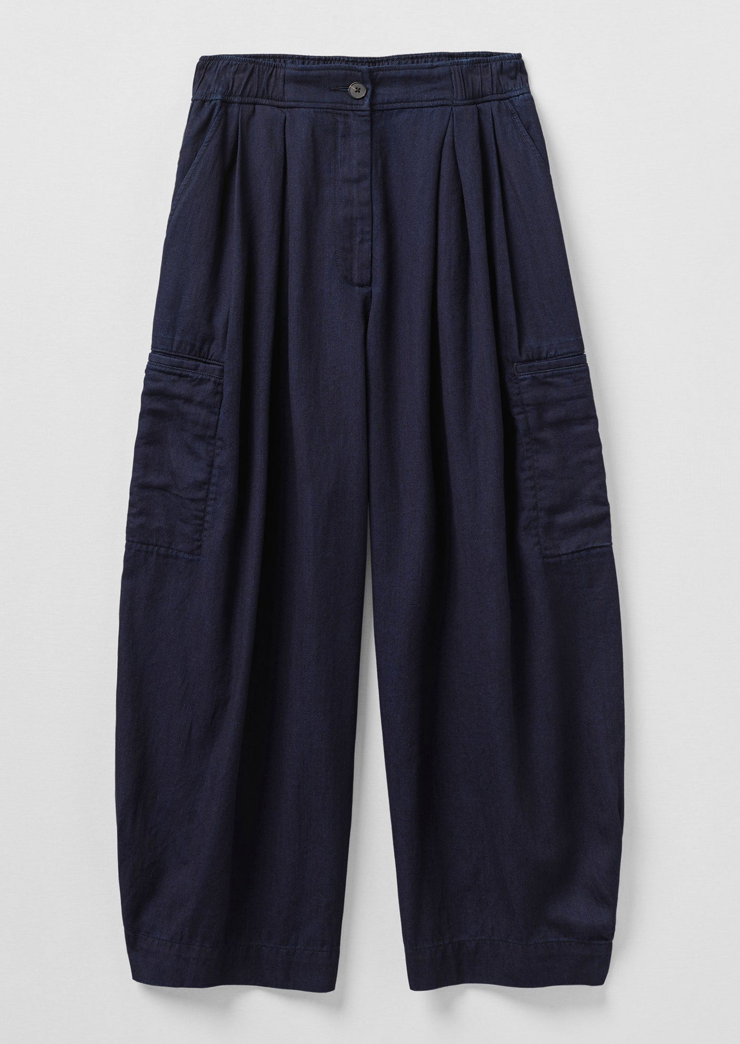 Cotton Twill Wide Leg Pants | Indigo