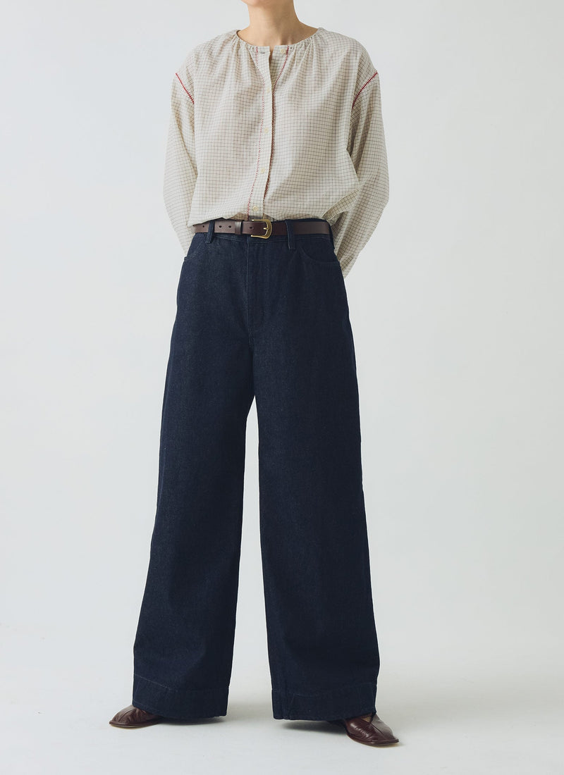 Wide Leg Denim Pants | Indigo