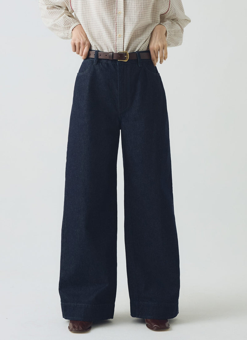 Wide Leg Denim Pants | Indigo