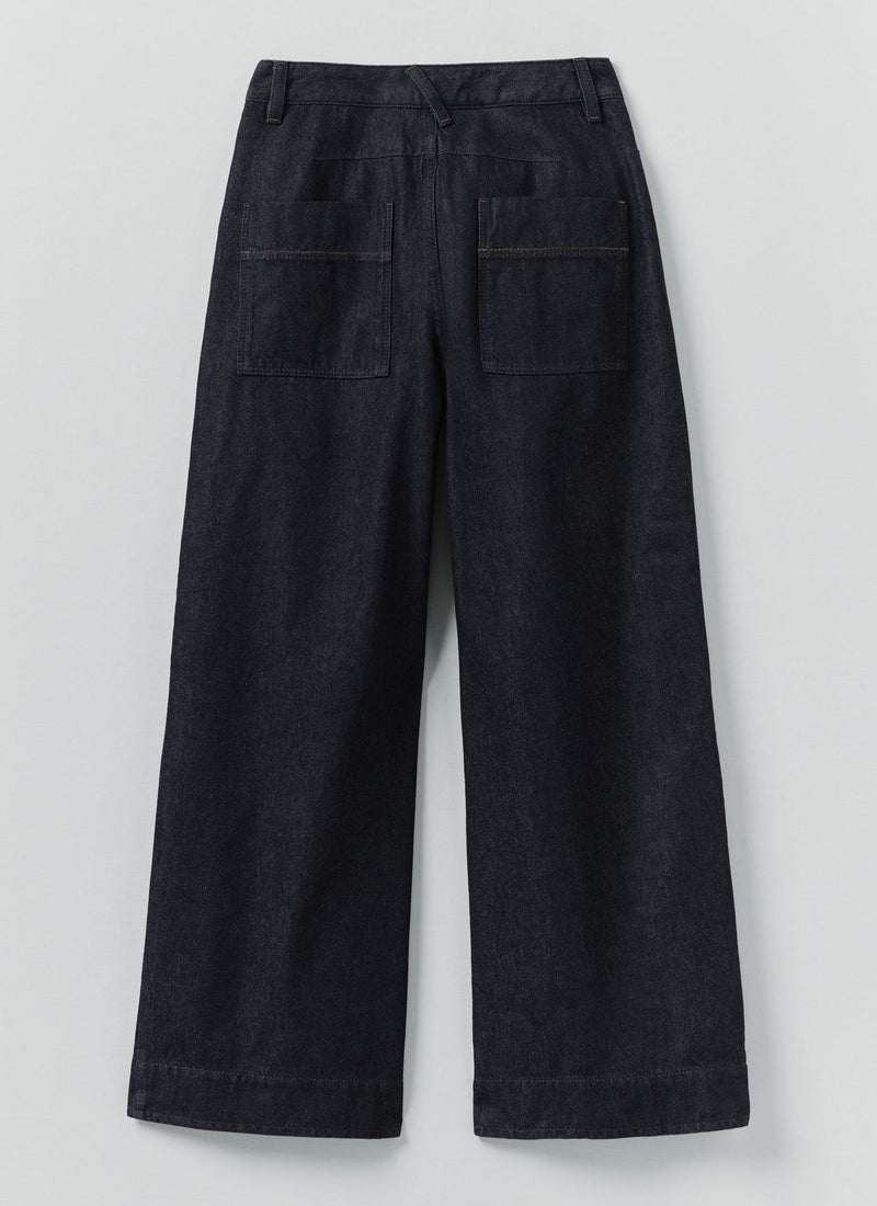 Wide Leg Denim Pants | Indigo