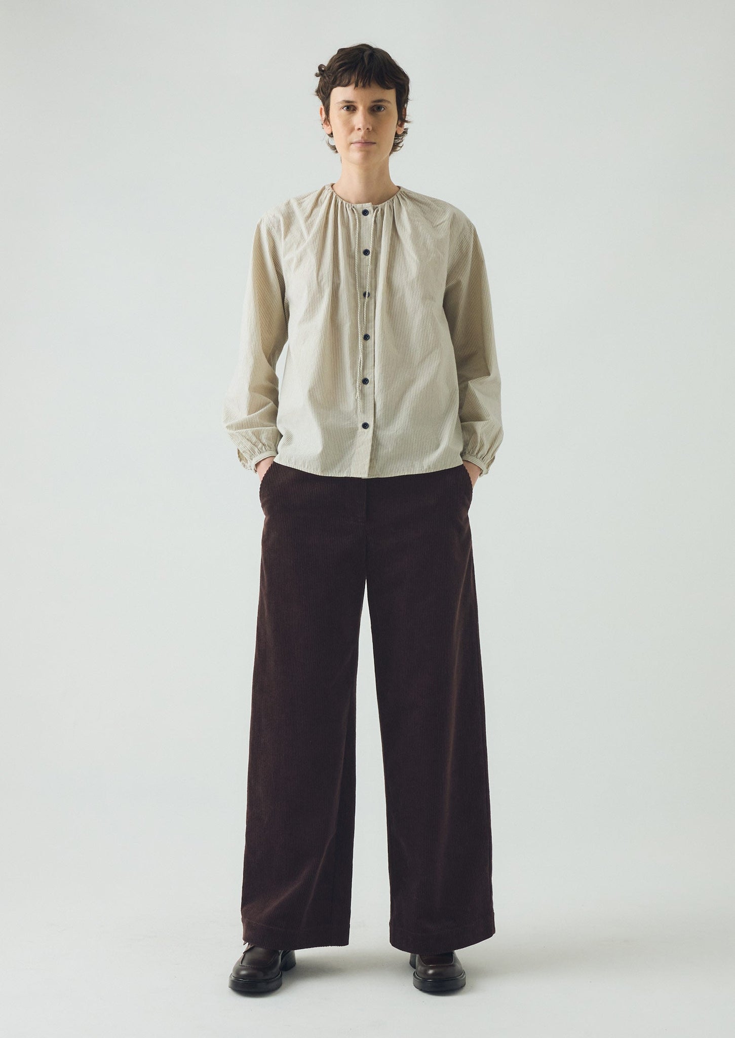 Wide Leg Organic Cord Pants | Java