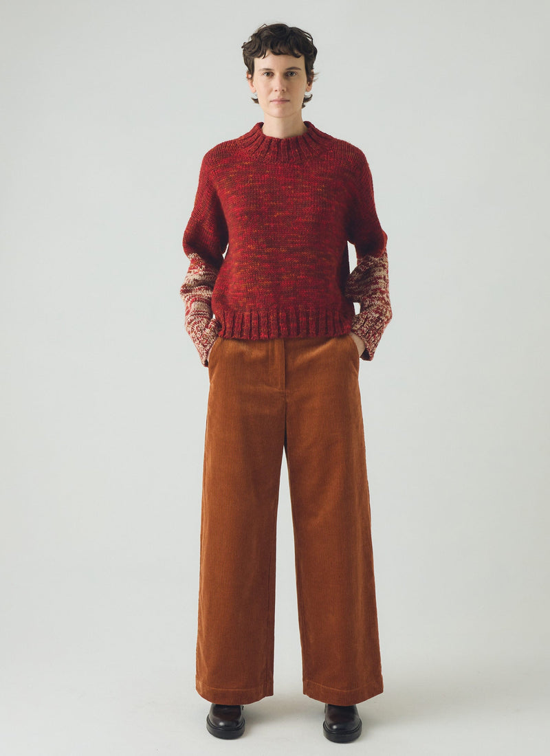 Wide Leg Cord Pants | Burnt Sienna