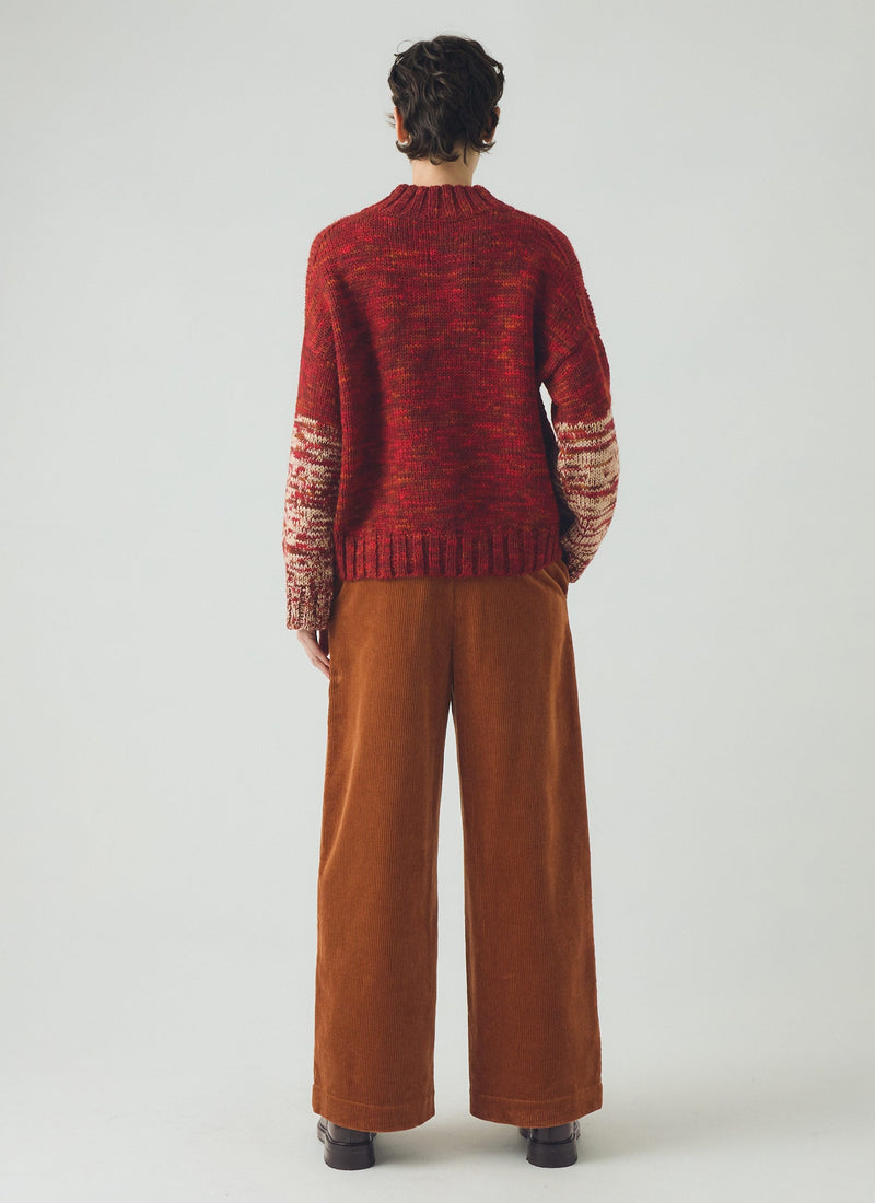 Wide Leg Cord Pants | Burnt Sienna