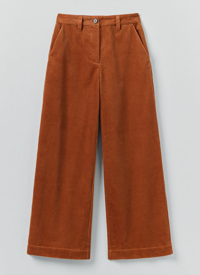 Wide Leg Cord Pants | Burnt Sienna
