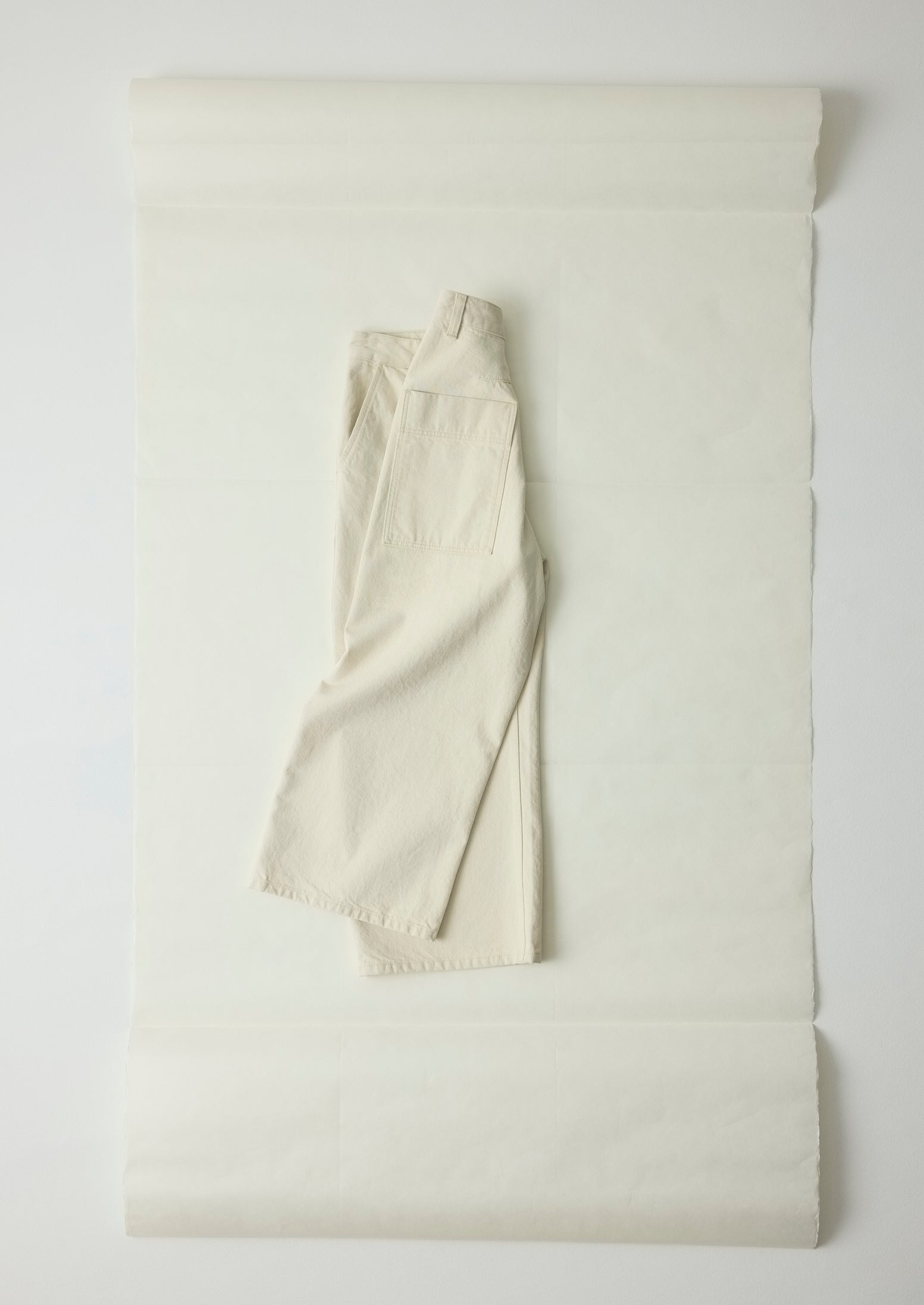 Relaxed Wide Leg Denim Pants | Ecru | TOAST