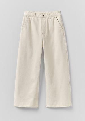 Relaxed Wide Leg Denim Pants | Ecru | TOAST