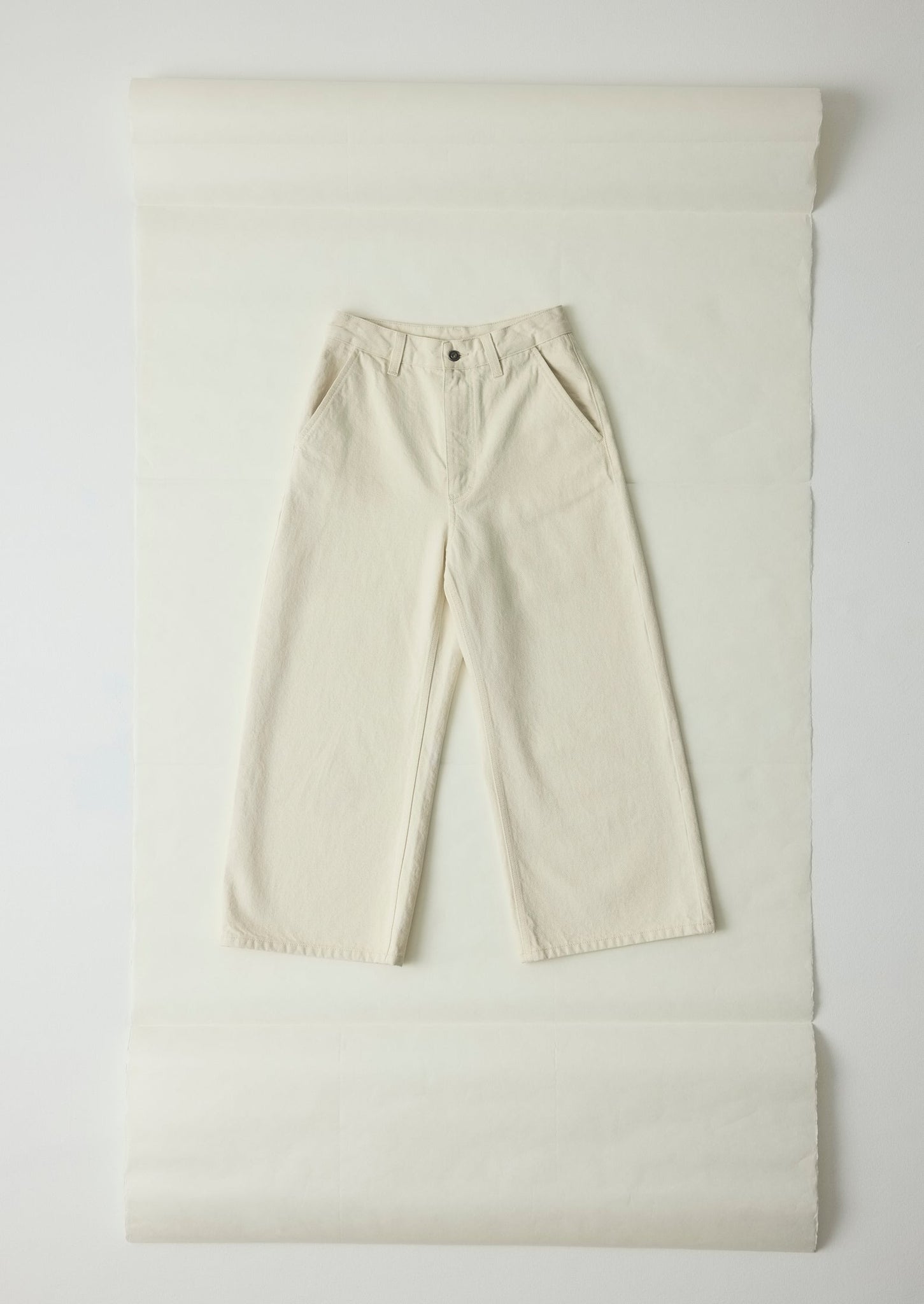 Relaxed Wide Leg Denim Pants | Ecru | TOAST