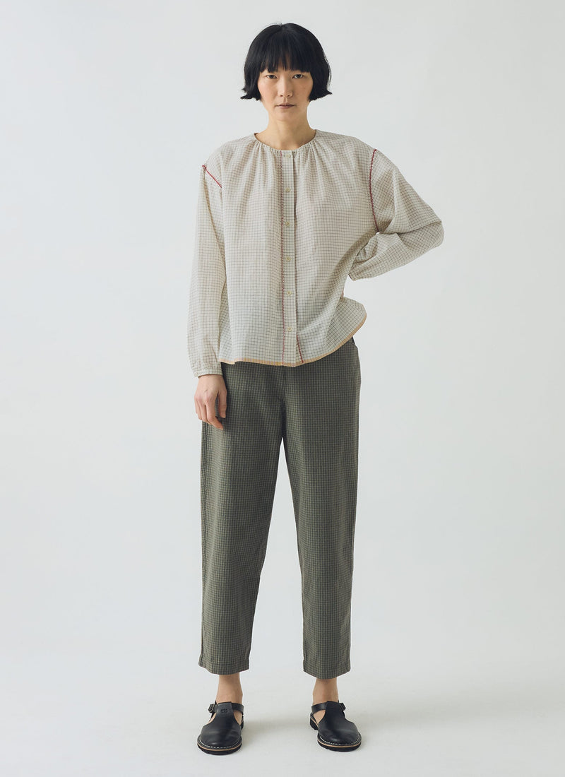 Alix Pixel Check Pants | Matcha Green