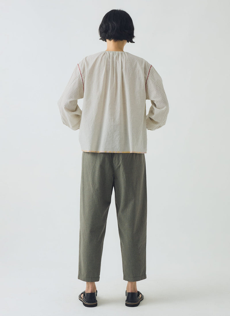 Alix Pixel Check Pants | Matcha Green