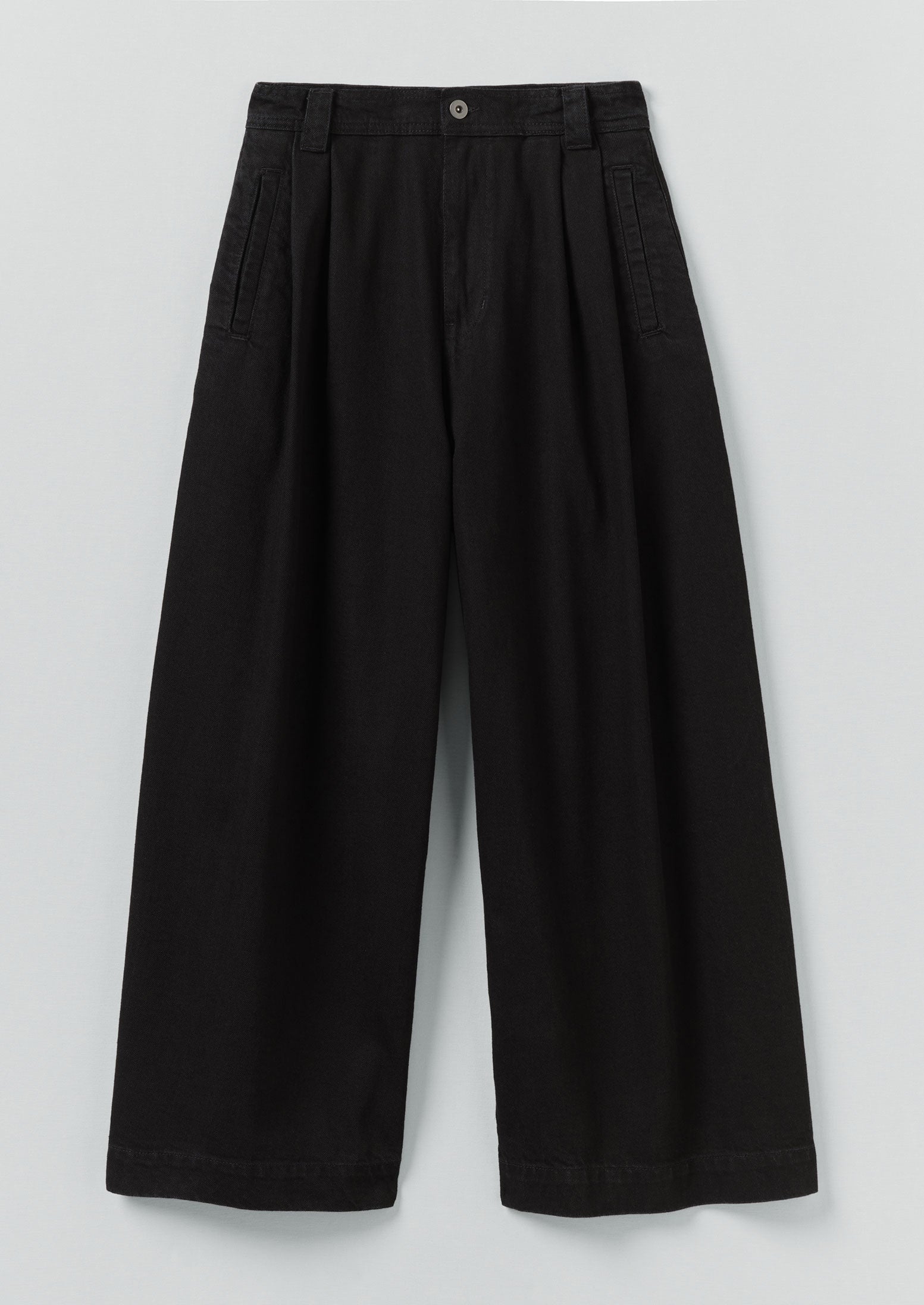 Denim Pleat Front Pants | Carbon Black | TOAST