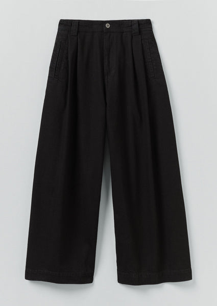 Denim Pleat Front Pants | Carbon Black | TOAST