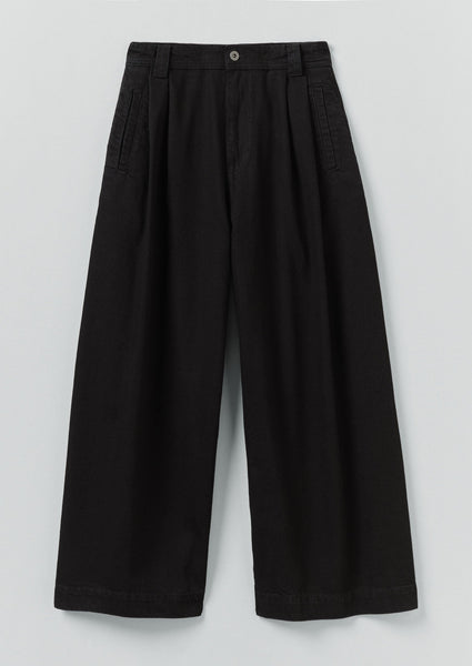 Denim Pleat Front Pants | Carbon Black | TOAST