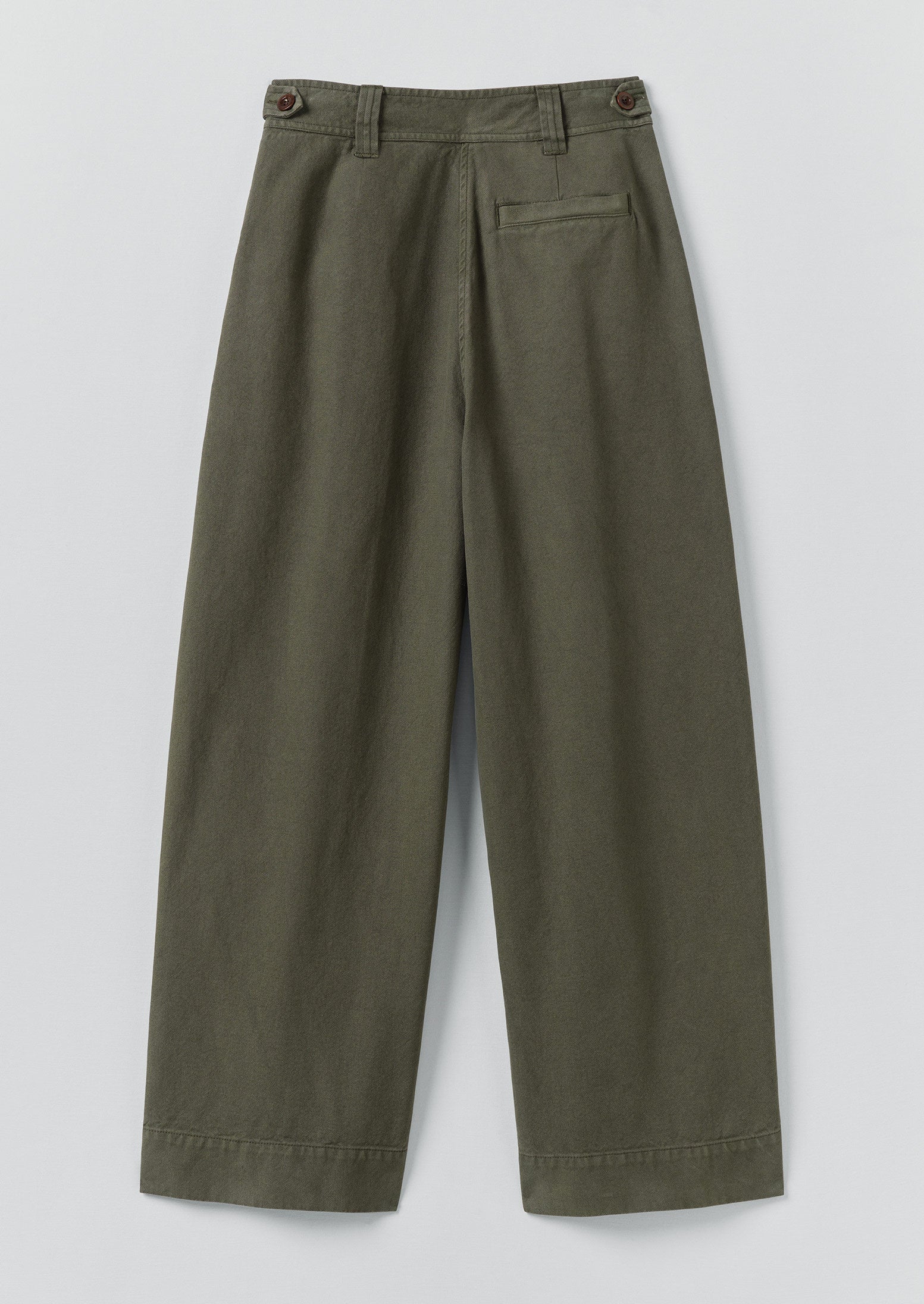 Cotton Canvas Pleat Front Pants | Dark Olive | TOAST