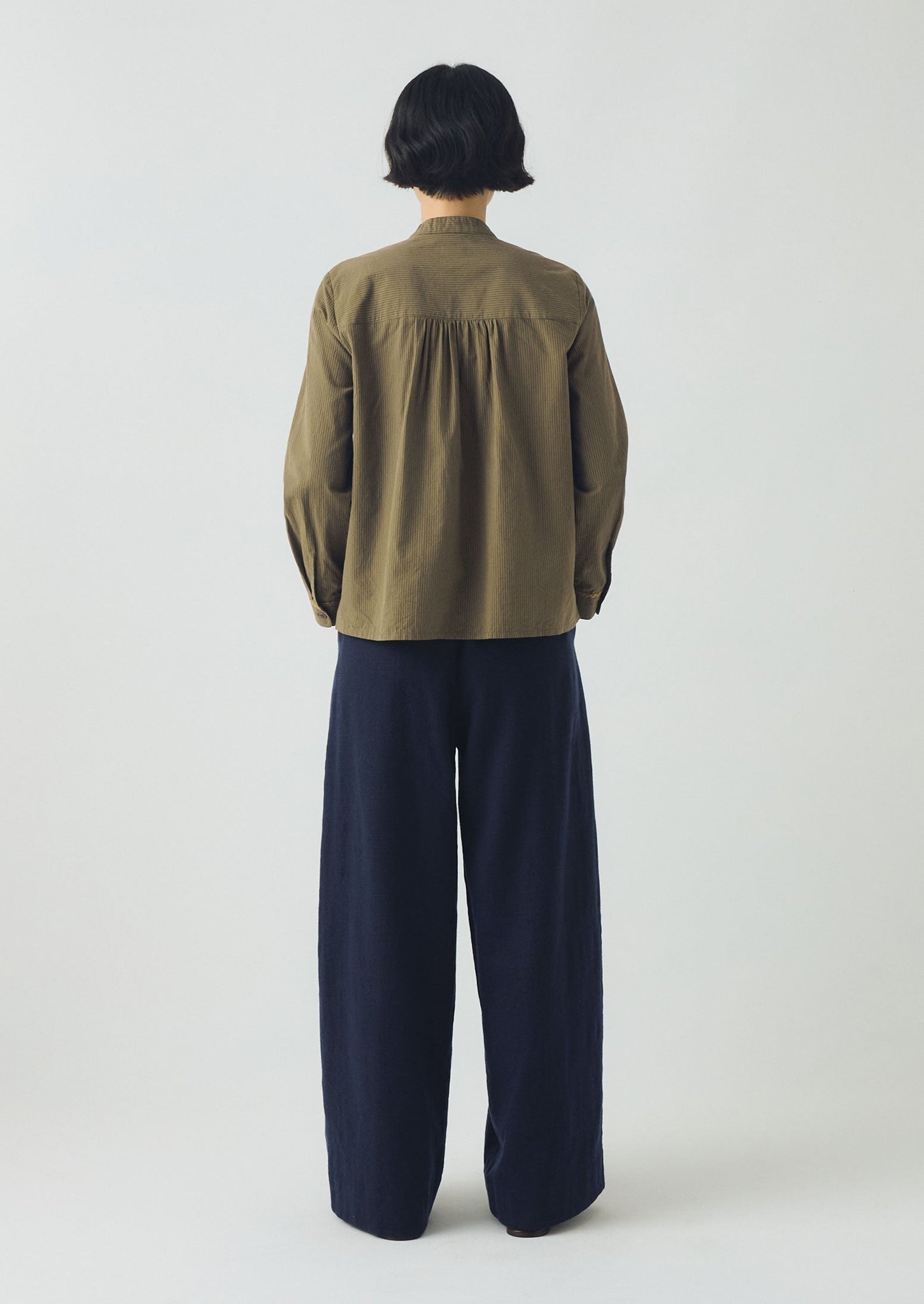 Corinne Cotton Wool Houndstooth Pants | Dark Navy