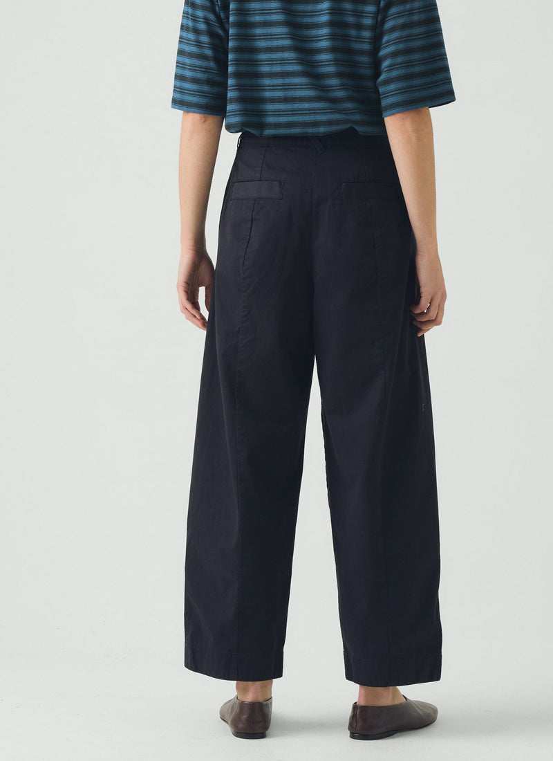 Sculpted Organic Cotton Twill Pants | Mid Blue