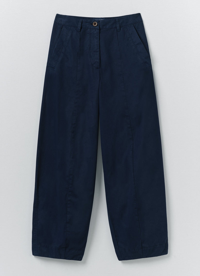 Sculpted Organic Cotton Twill Pants | Mid Blue