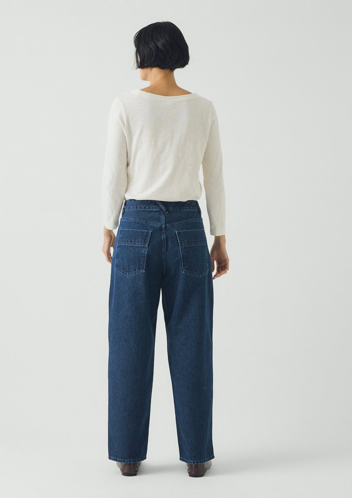 Tapered Indigo Denim Pants | Mid Blue