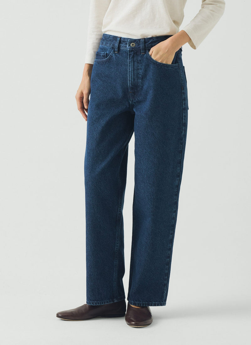 Tapered Indigo Denim Pants | Mid Blue