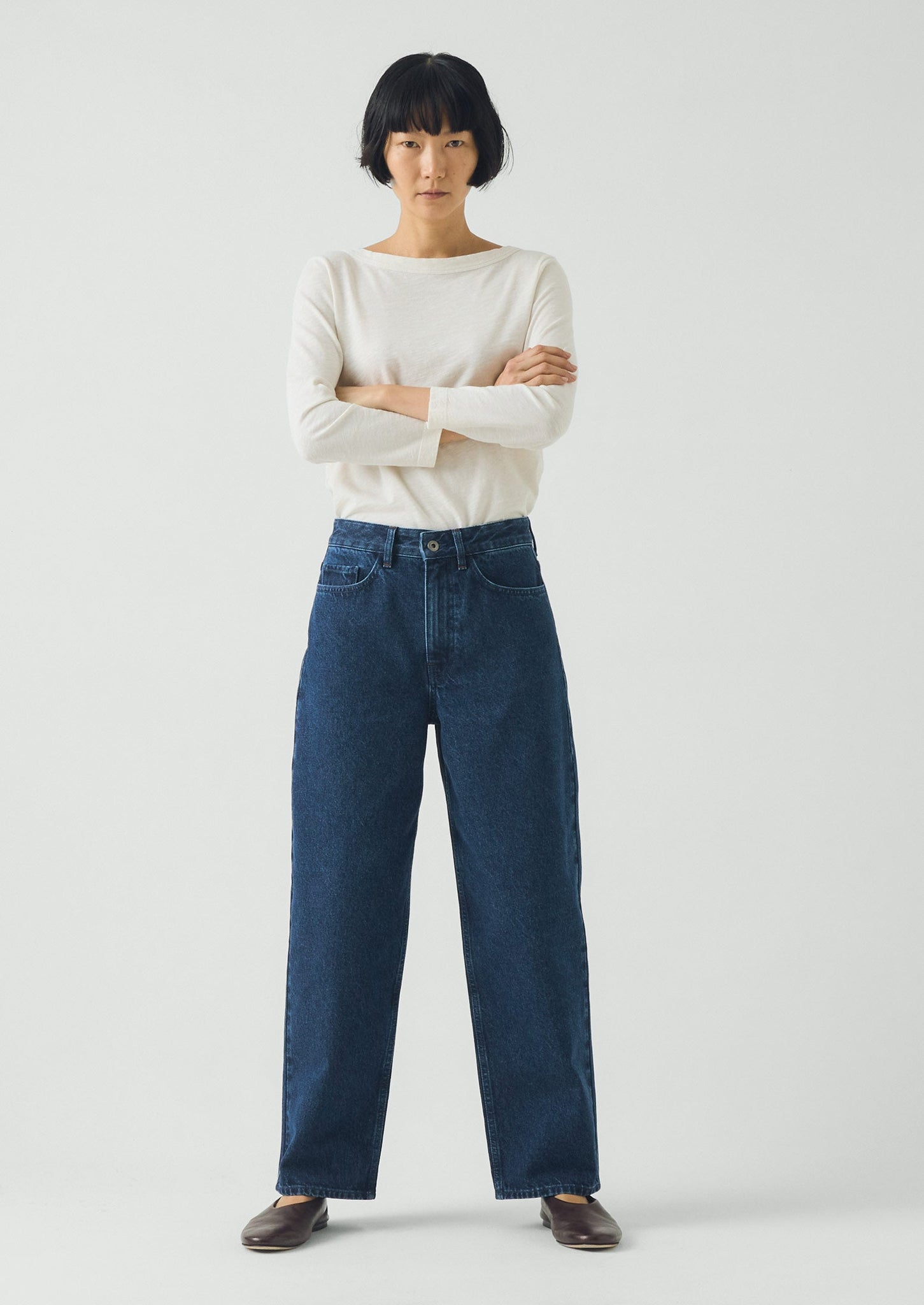 Tapered Indigo Denim Pants | Mid Blue