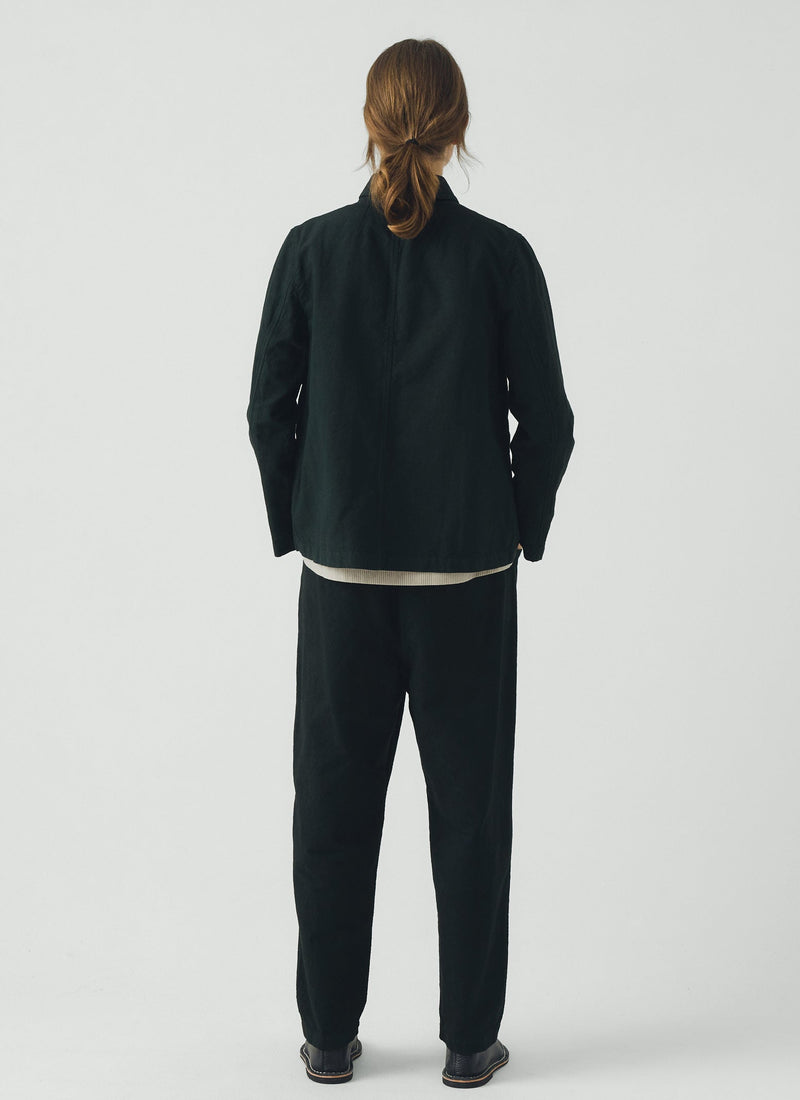 Alix Micro Houndstooth Cotton Linen Pants | Oil Green
