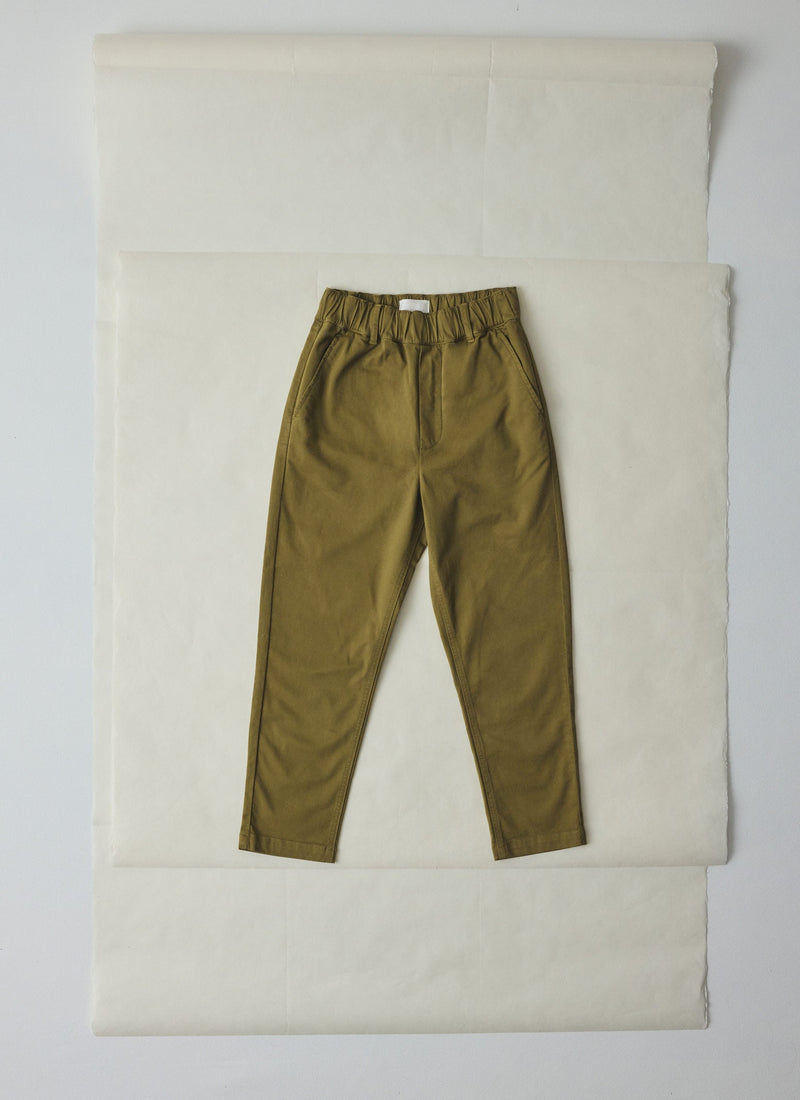 Gabi Cotton Pull On Pants | Olive Leaf