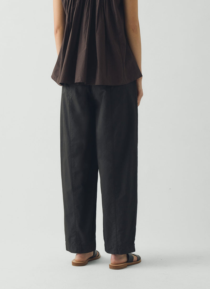Cotton Twill Belted Pants | Smoke