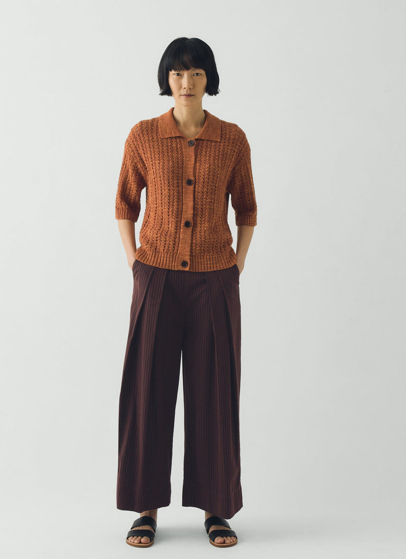 Stripe Fisherman Cotton Pants | Black/Multi