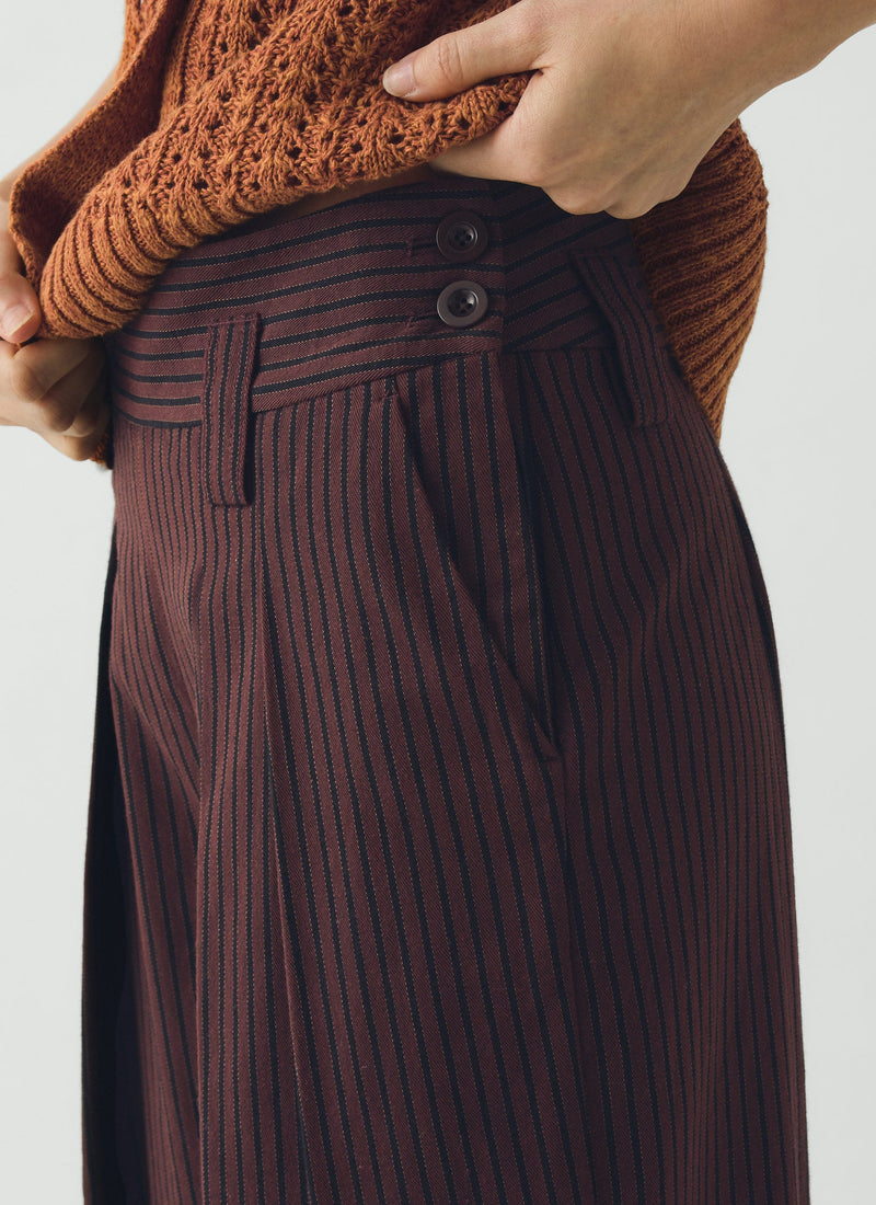Stripe Fisherman Cotton Pants | Black/Multi