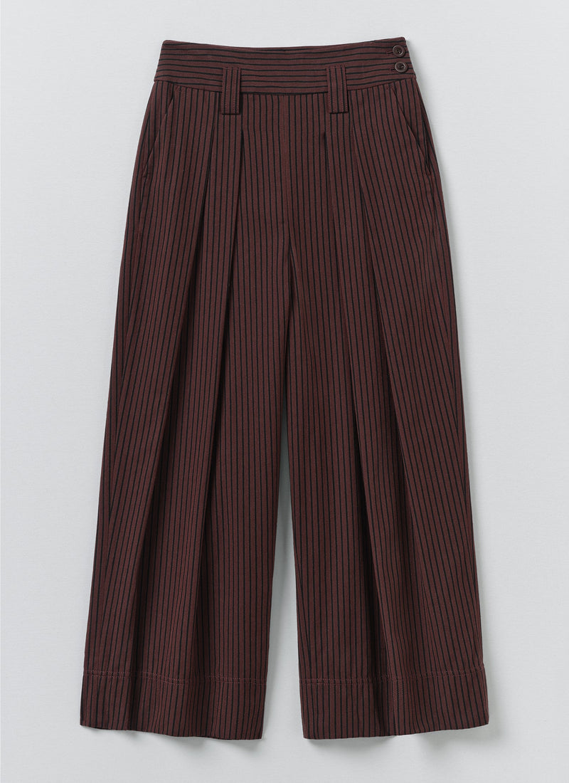 Stripe Fisherman Cotton Pants | Black/Multi