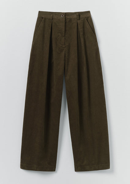 Pleat Front Organic Cord Pants