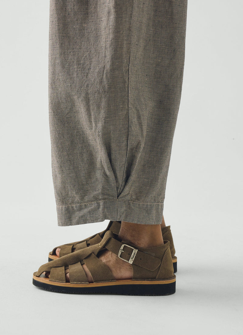 Carys Micro Houndstooth Wide Leg Pants | Vintage White/Black