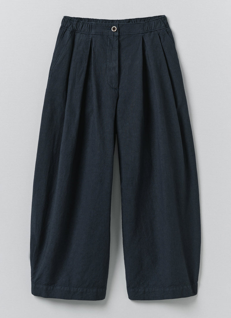 Carys Micro Houndstooth Wide Leg Pants | Steel Blue