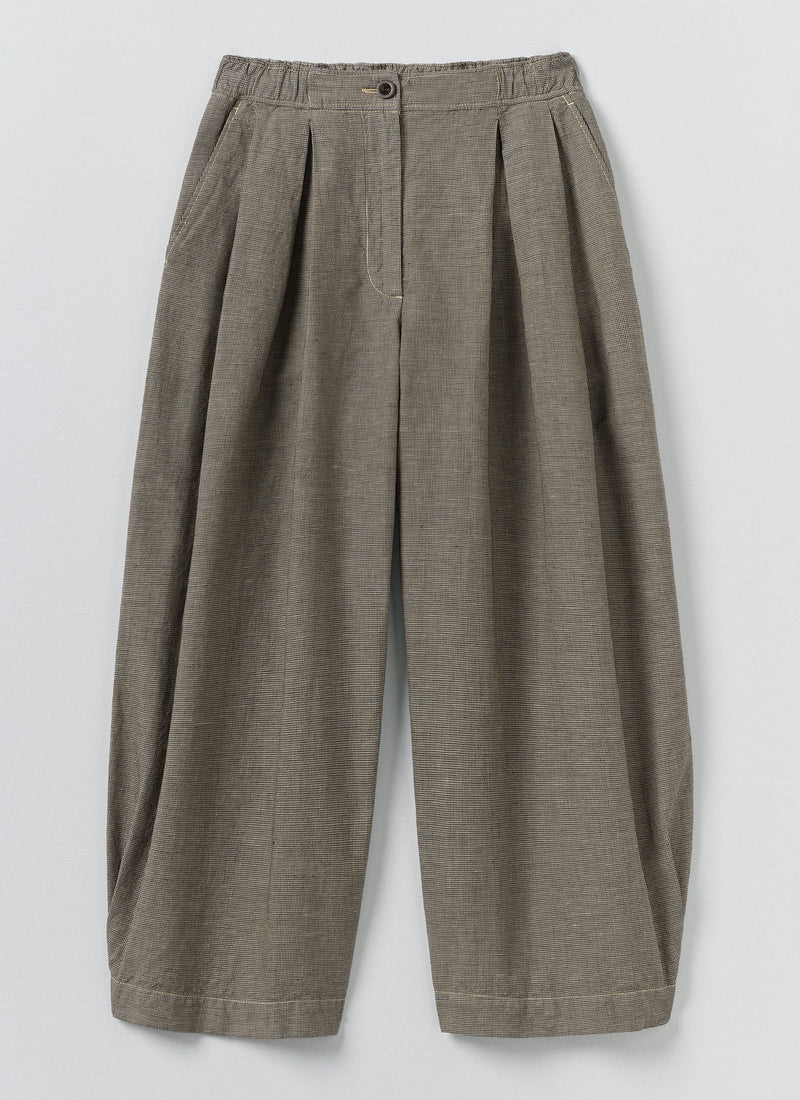 Carys Micro Houndstooth Wide Leg Pants | Vintage White/Black