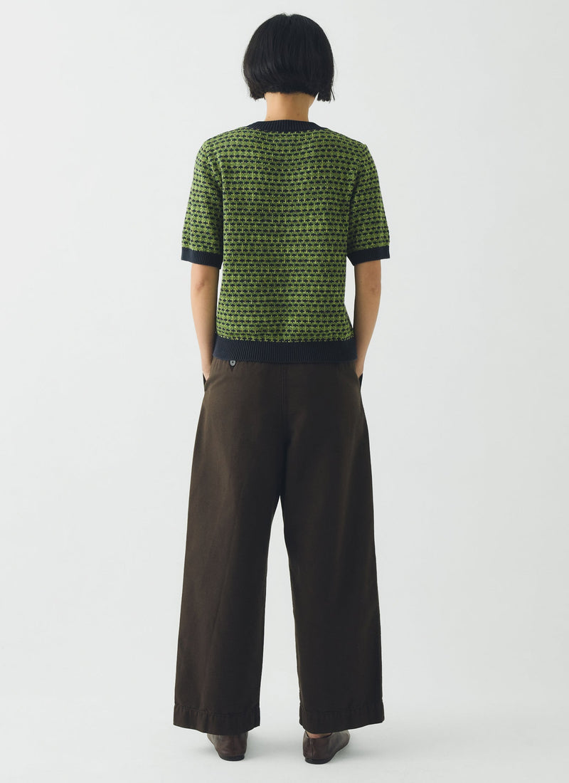 Pleat Front Garment Dyed Cotton Pants | Black Walnut