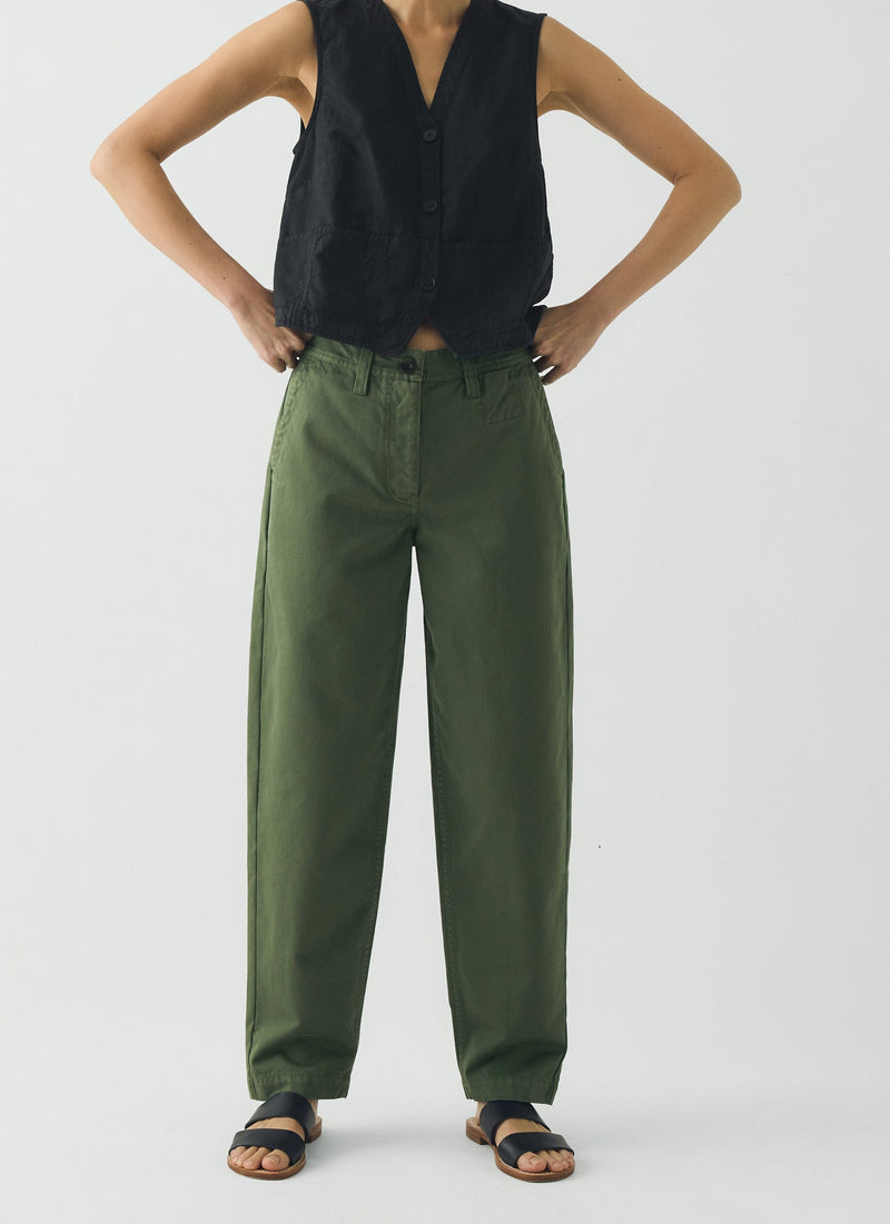 Garment Dyed Cotton Twill Pants | Balsam Green