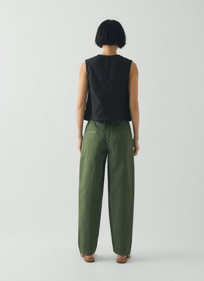 Garment Dyed Cotton Twill Pants | Balsam Green
