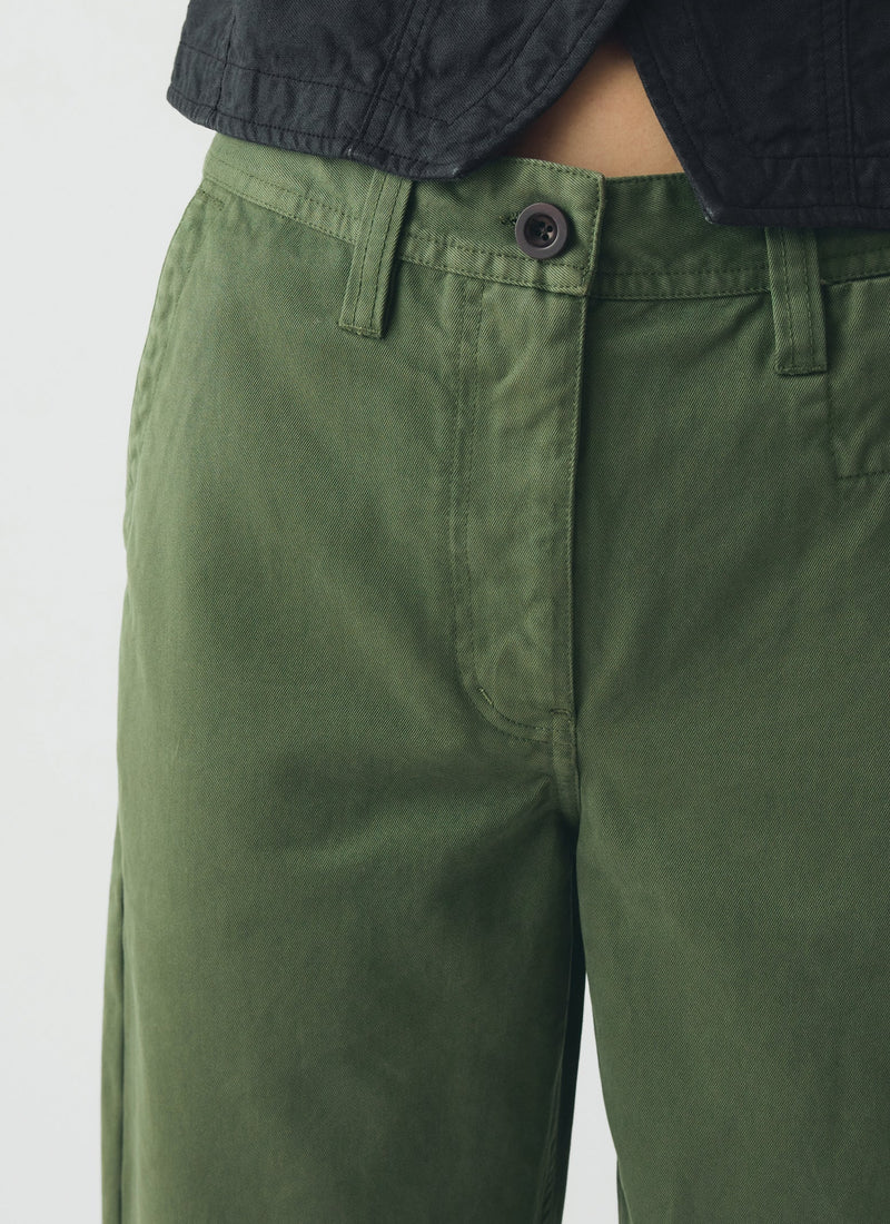 Garment Dyed Cotton Twill Pants | Balsam Green