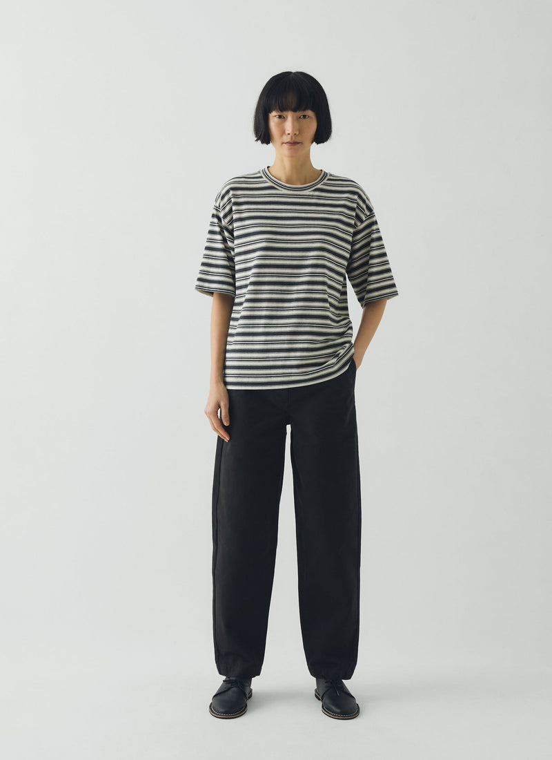 Garment Dyed Cotton Twill Pants | Soft Black
