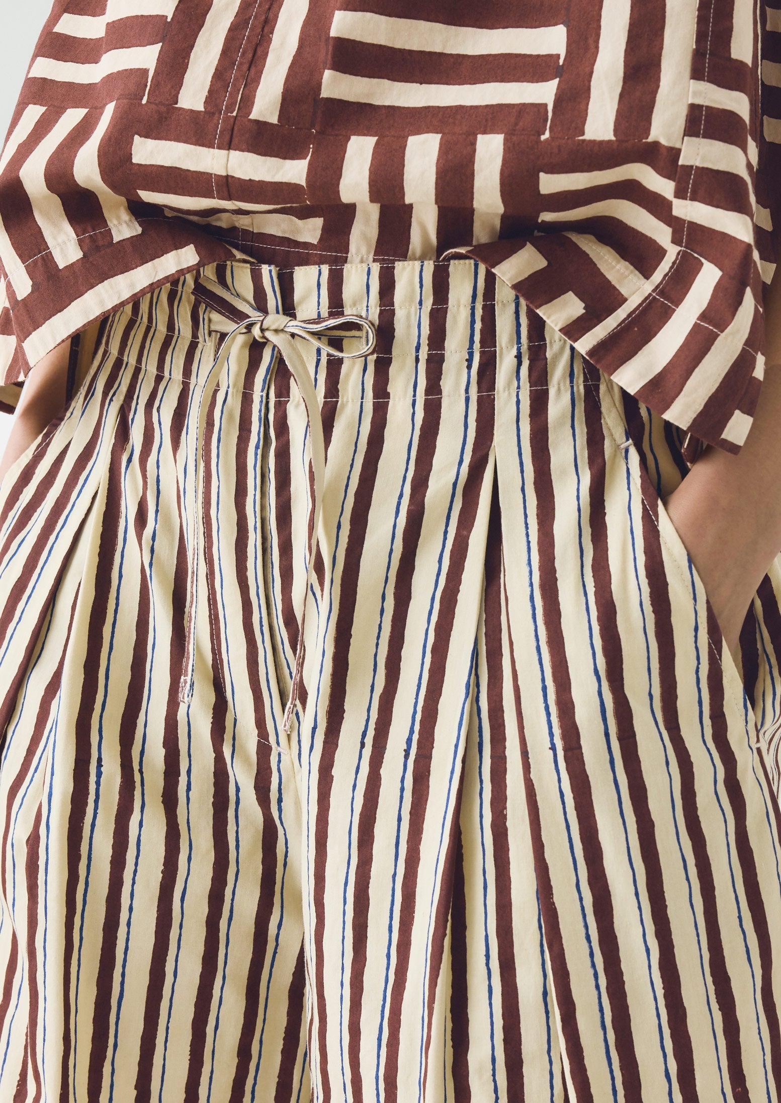 Block Print Sorbet Stripe Shorts | Pastel Lemon | TOAST