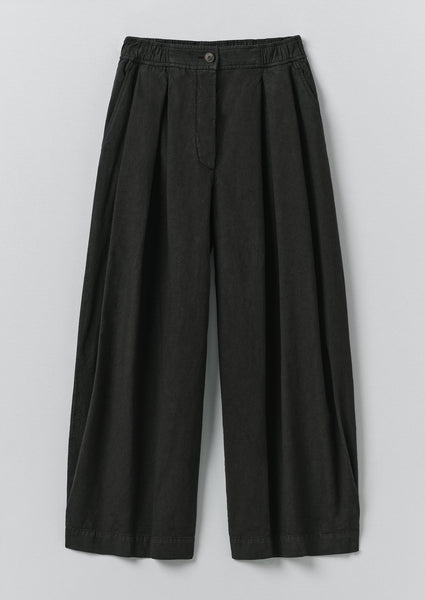 Carys Cotton Linen Canvas Wide Leg Pants | Soft Black | TOAST