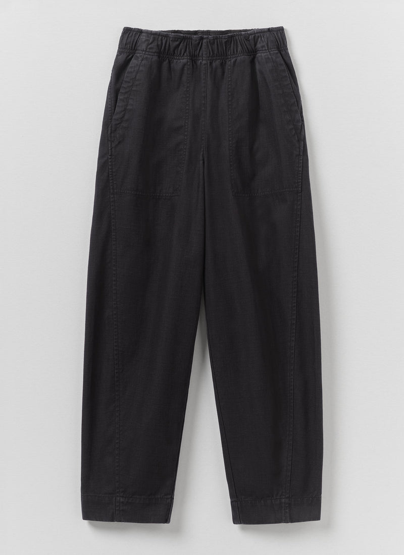 Cotton Twill Pull On Pants | Blue Black