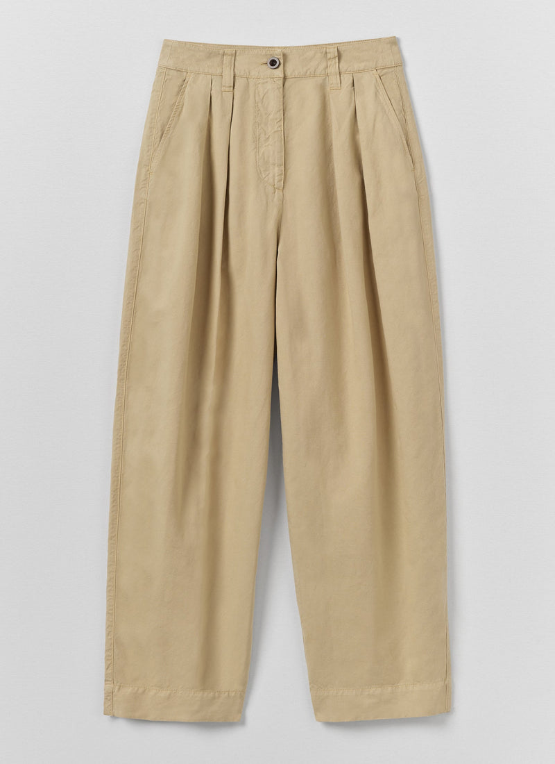 Cotton Linen Pleat Front Pants | Whey