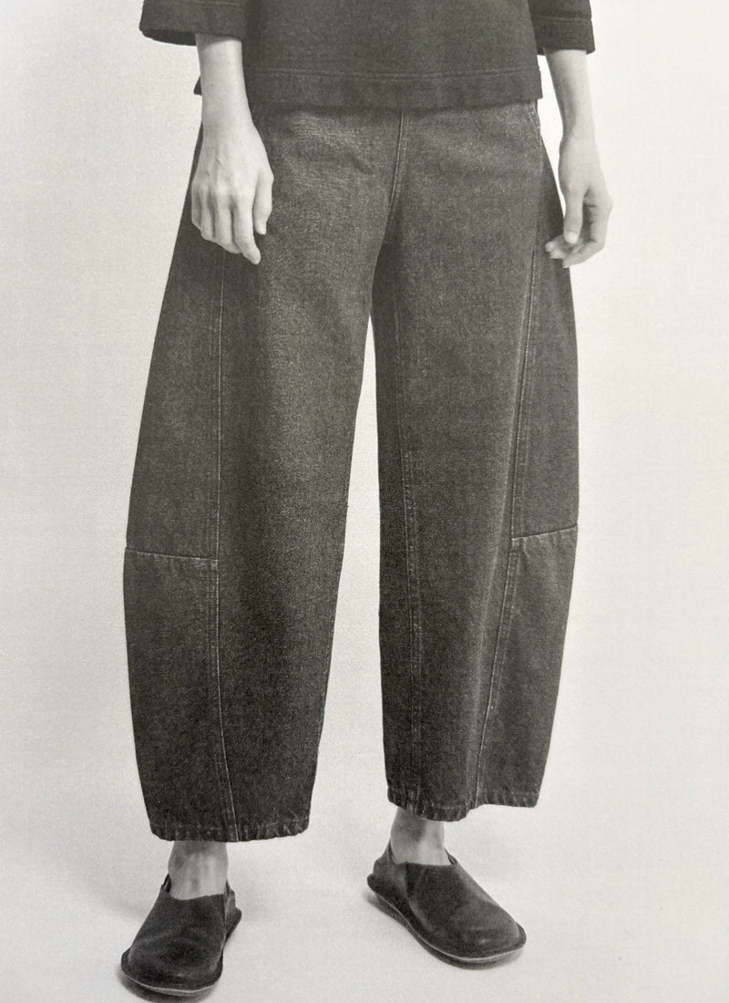 Twisted Seam Cotton Linen Denim Pants | Indigo