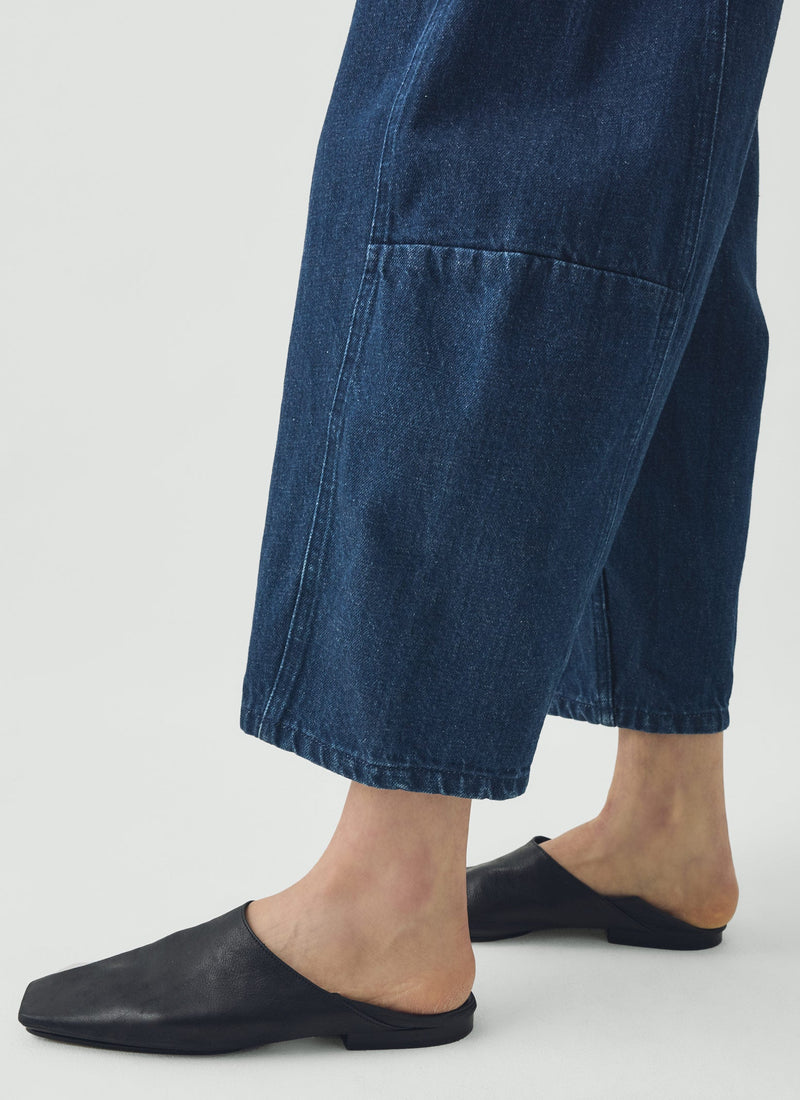 Twisted Seam Cotton Linen Denim Pants | Indigo